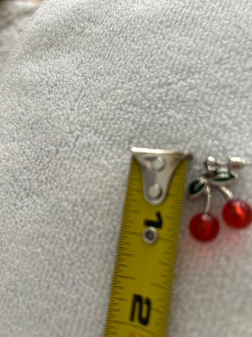 Cherry Drop Dangle Earrings - Red and Green AND strawberry Drop Earrings. - Picture 4 of 8